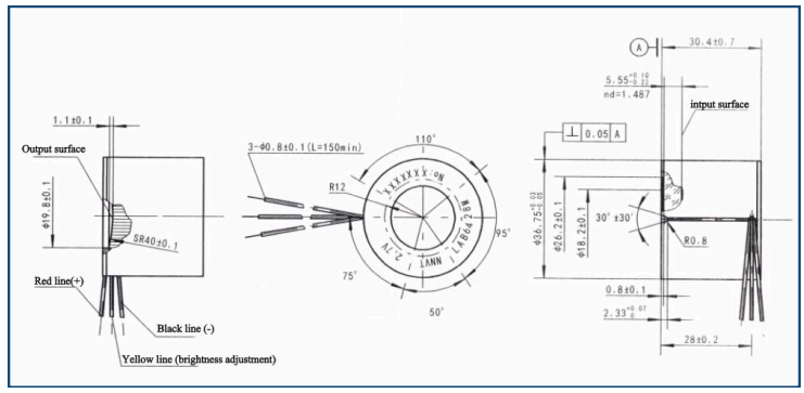 Dimensional Drawing LUX2-6428MW / LUX2-6428M